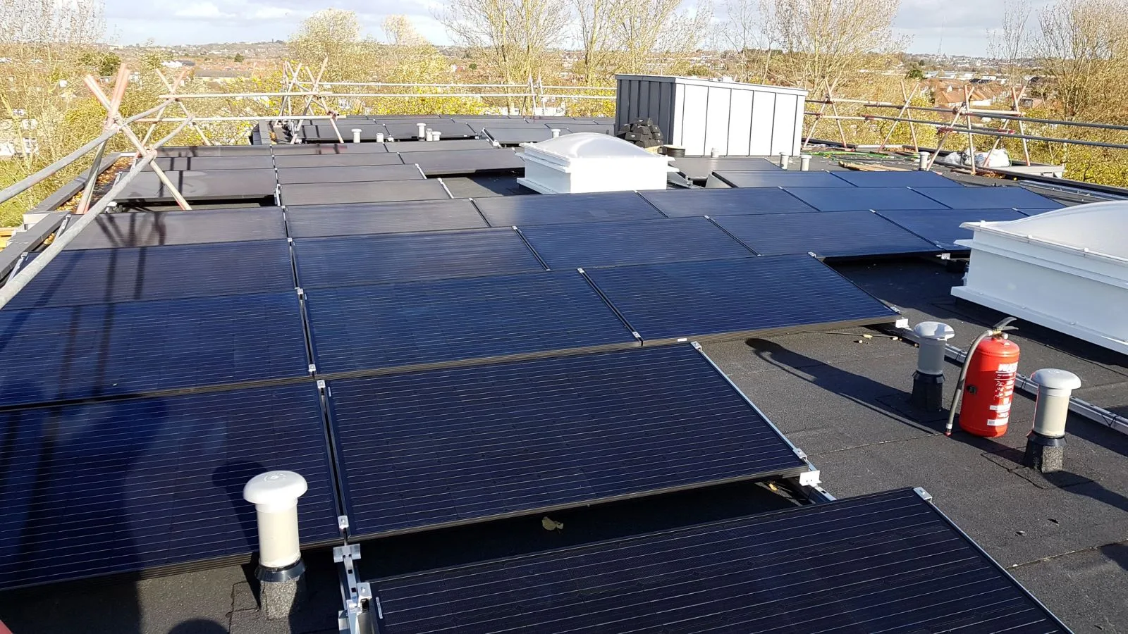 Large rooftop solar installation suitable for a public-sector estate