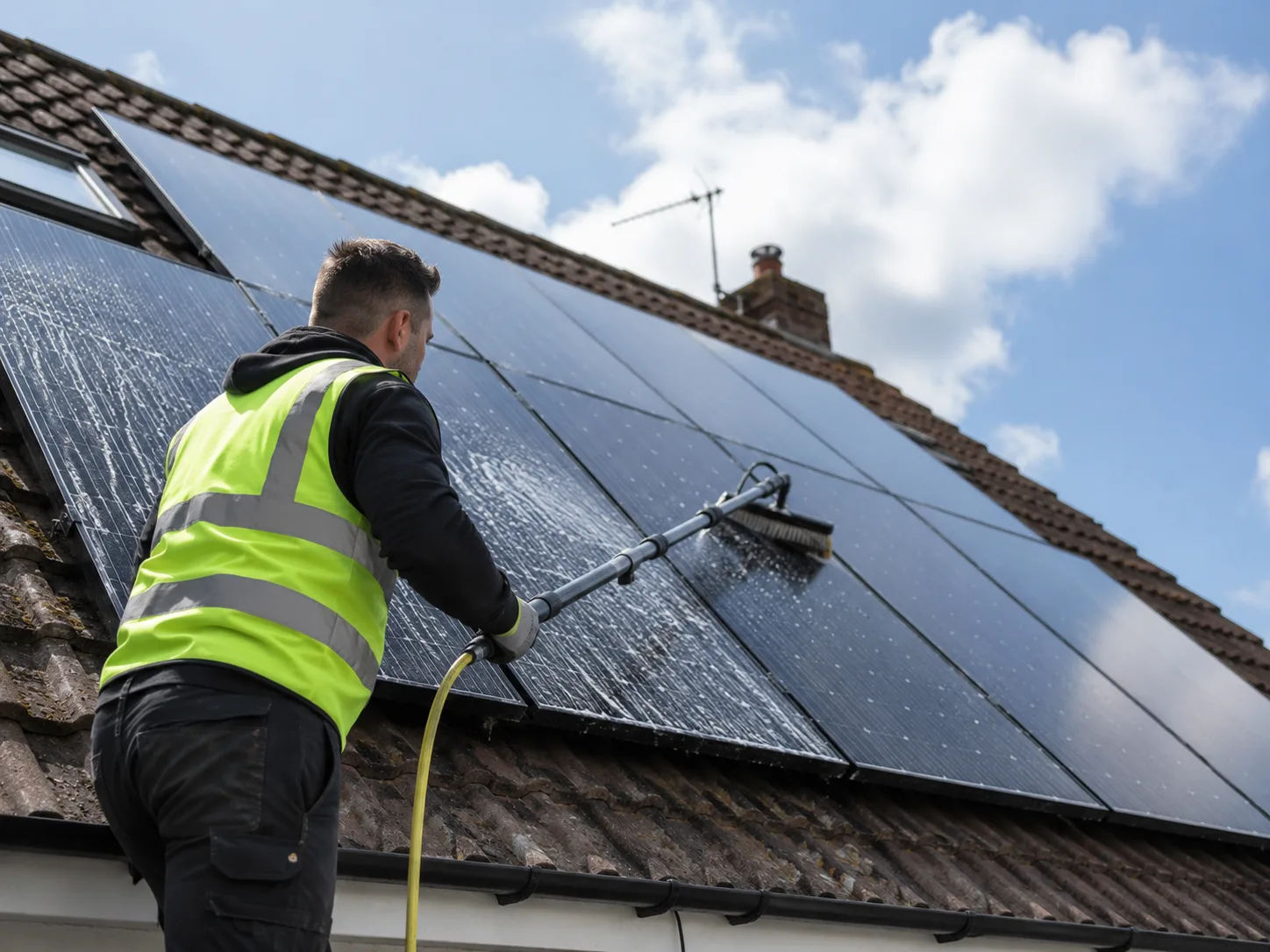 Professional solar panel cleaning service