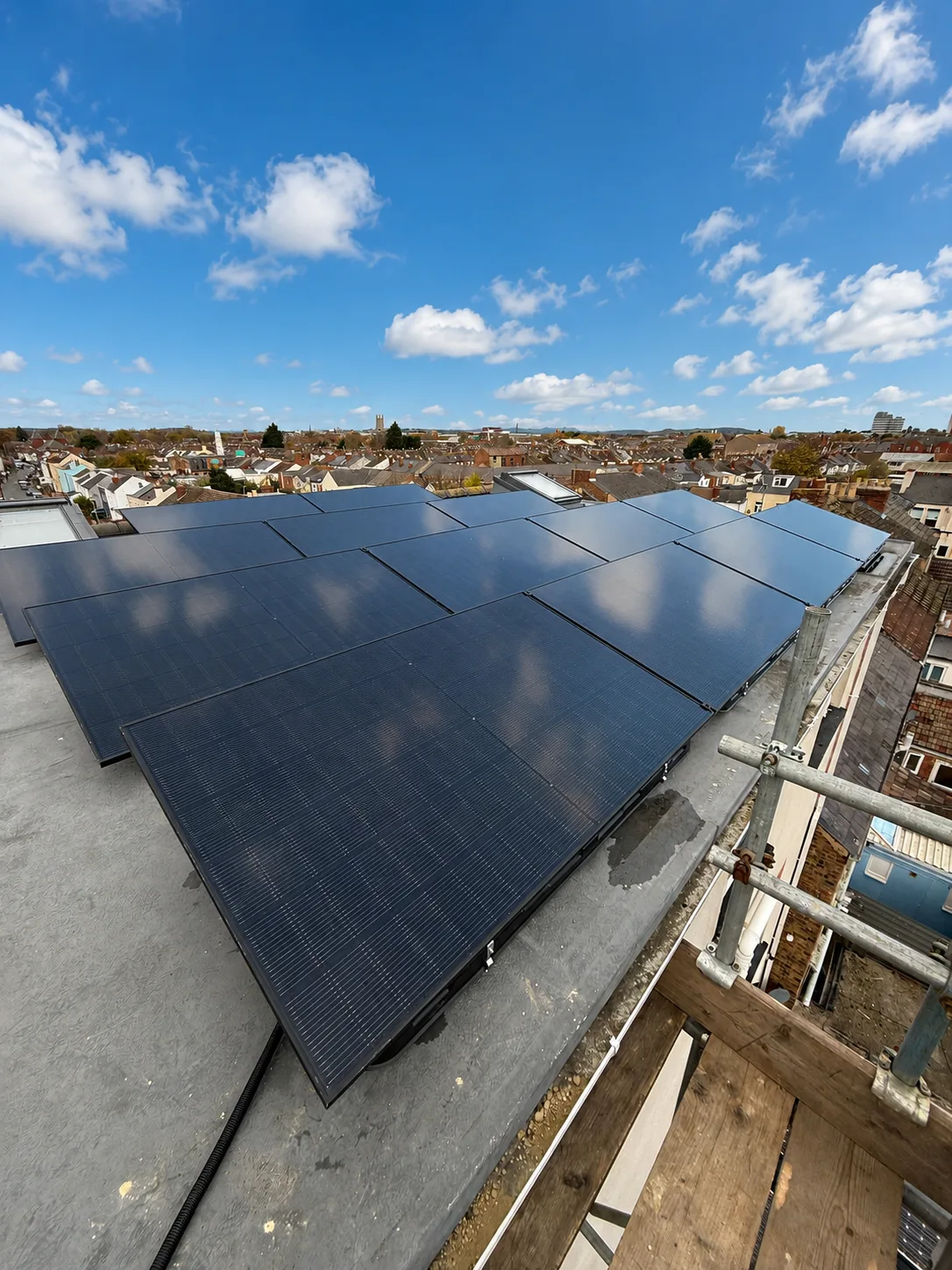 High-output solar panel array installed on a UK home