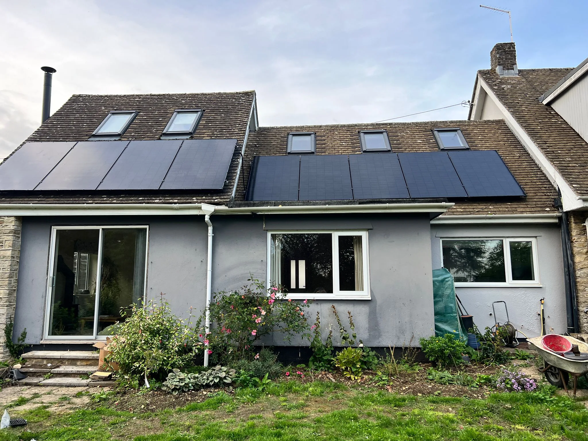 Rooftop solar panels on house, representing Nottingham